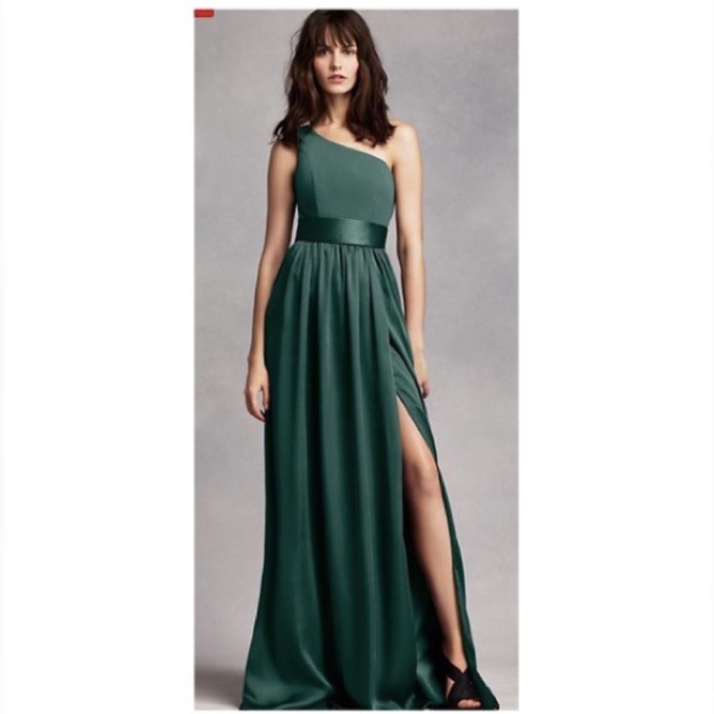 Vera Wang WHITE one shoulder bridesmaid dress